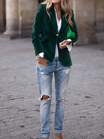 Isabella™ | Elegant velvet blazer