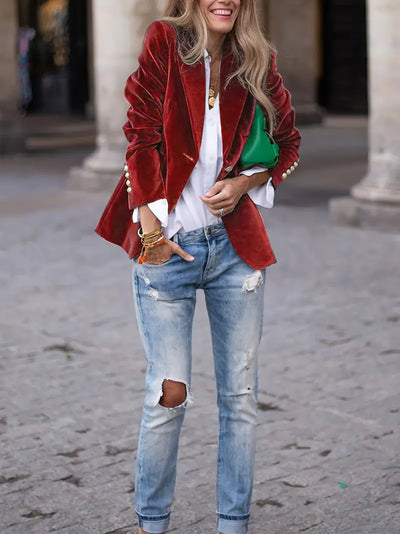 Isabella™ | Elegant velvet blazer