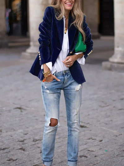 Isabella™ | Elegant velvet blazer