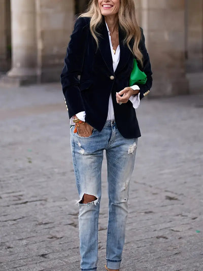 Isabella™ | Elegant velvet blazer