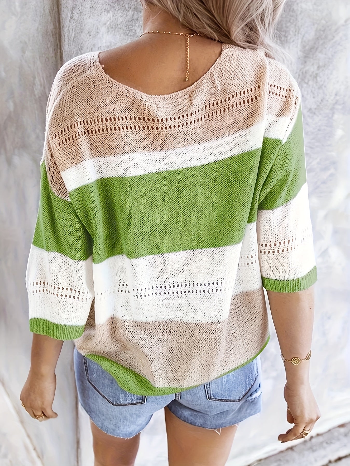 Rita - Casual Striped V-Neck Knit Top