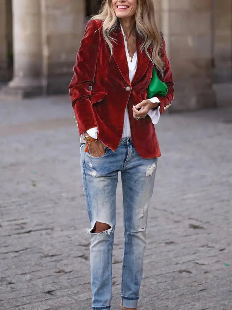 Isabella™ | Elegant velvet blazer