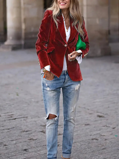 Isabella™ | Elegant velvet blazer