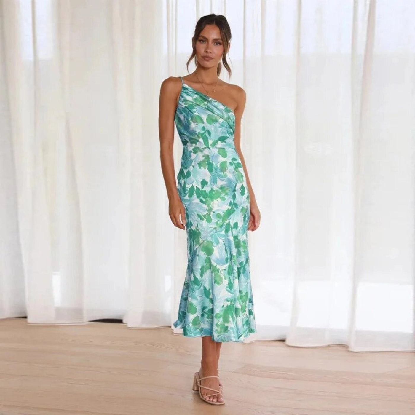 Diane | Floral Satin Dress