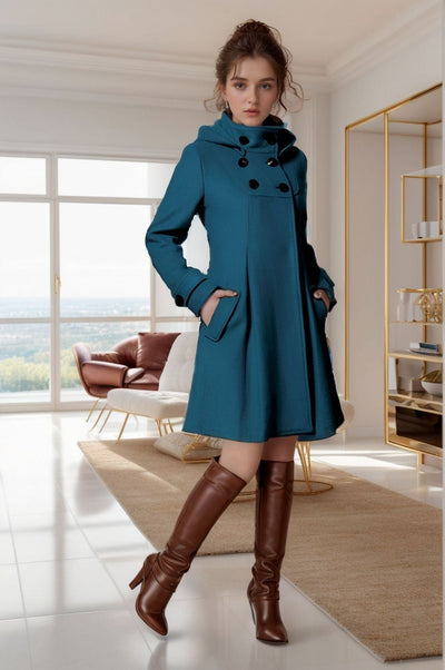 Amarie - Hooded Dress Coat
