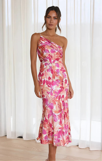 Diane | Floral Satin Dress