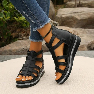 Rhinestone Wedge Sandals
