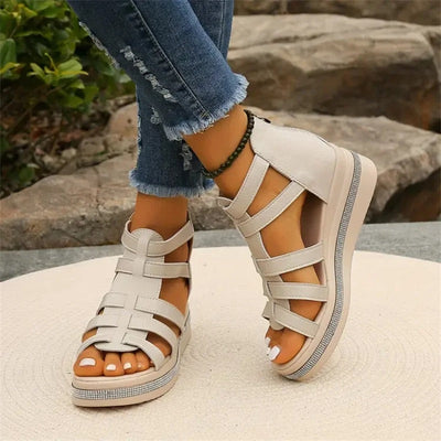 Rhinestone Wedge Sandals
