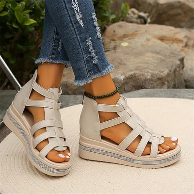 Rhinestone Wedge Sandals