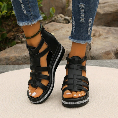 Rhinestone Wedge Sandals